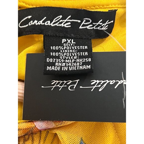 NWT Candalite Petite PXL Floral Yellow Halter Maxi Polyester Spring Summer Dress - Picture 12 of 16